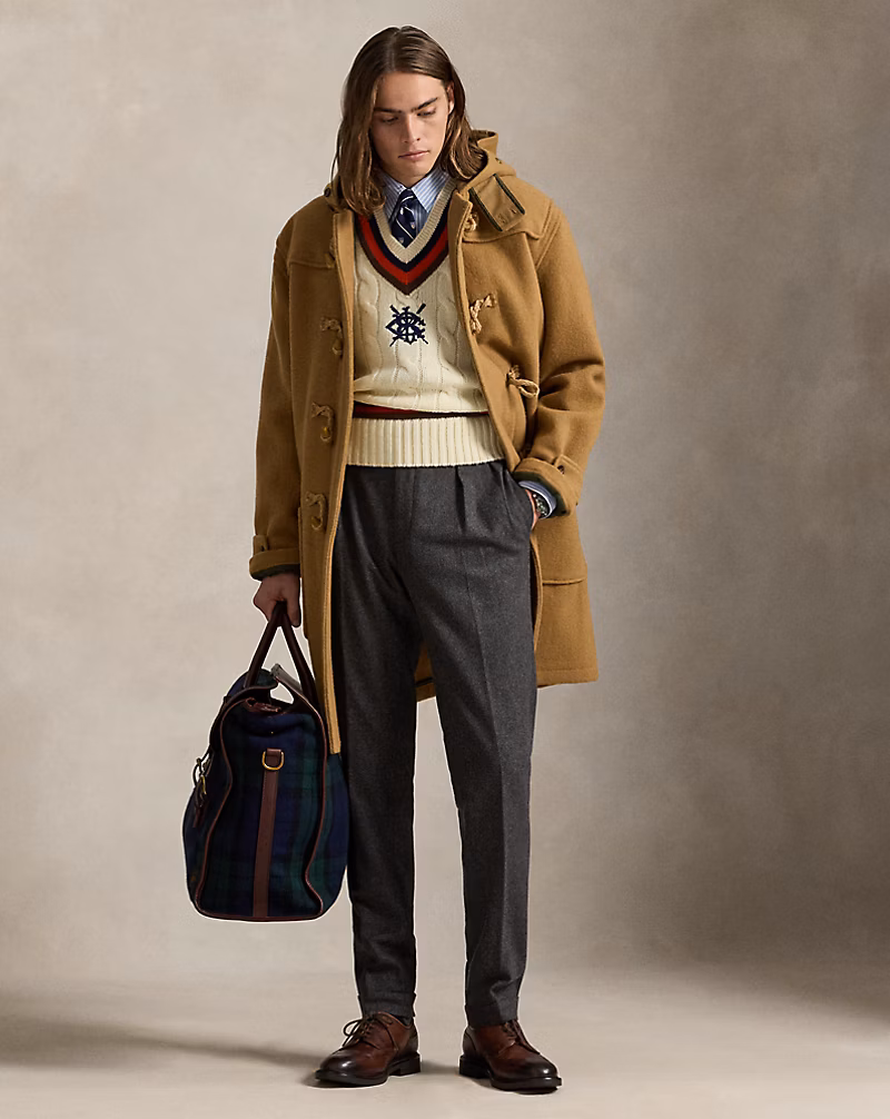 랄프로렌 헤링본 토글 코트